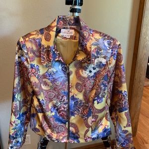 Lori Zoni  yellow and blue Floral Pattern long sle